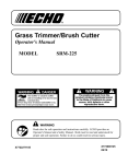 ECHO SRM-225 Use and Care Manual