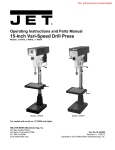 JET 354500 Use and Care Manual