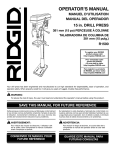 RIDGID R1500 Use and Care Manual