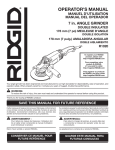 RIDGID R10201 Use and Care Manual