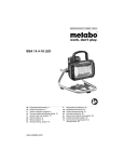 Metabo BSA 14.4-18 LED BARE Use and Care Manual
