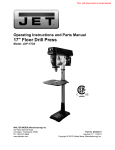 JET 354173 Use and Care Manual