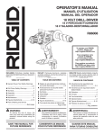 RIDGID R9612 Use and Care Manual