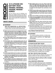 RIDGID R9200 Use and Care Manual