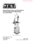 JET 710116K Use and Care Manual
