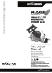 Evolution Power Tools RAGE1 Use and Care Manual