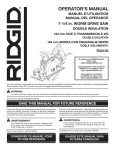RIDGID R32103 Use and Care Manual