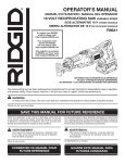 RIDGID R8641K Use and Care Manual