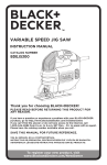 BLACK+DECKER BDEJS300C Use and Care Manual