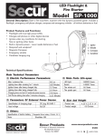 Secur SP-1000 Use and Care Manual