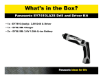 Panasonic EY7410LA2S Instructions / Assembly