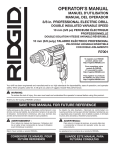 RIDGID R70011 Use and Care Manual