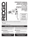 RIDGID R71111 Use and Care Manual