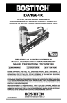 Bostitch DA1564K Use and Care Manual