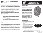 MaxxAir HVP F30 UPS Use and Care Manual