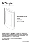 Dimplex VCX1525 Use and Care Manual