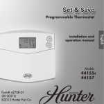 Hunter 44157 Use and Care Manual