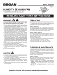 Broan QTRE100S Instructions / Assembly
