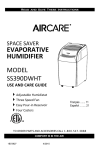 AIRCARE SS390DWHT Use and Care Manual