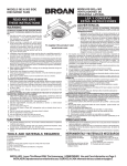 Broan 502 Instructions / Assembly