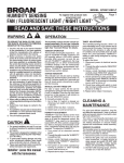 Broan QTXE110SFLT Instructions / Assembly