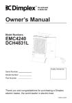 Dimplex EMC4240 Use and Care Manual