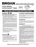 Broan QTXE150 Installation Guide