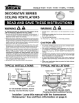 Broan 741SN Instructions / Assembly