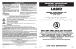 Lasko 751320 Use and Care Manual