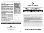National Tree Company DUH3-75RLO Instructions / Assembly