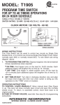 Intermatic T1905HDR Instructions / Assembly