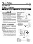 NuTone RCK01 Instructions / Assembly