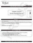 KRAUS KPF-2160-SD20 Instructions / Assembly