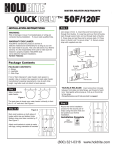 Holdrite QB-50-F-H Installation Guide