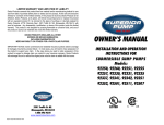 Superior Pump 92341 Instructions / Assembly