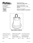 Flotec FPSC1725X Use and Care Manual