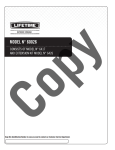 Lifetime 60026 Use and Care Manual