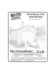 Best Barns greenbriar_1220 Instructions / Assembly