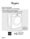 Whirlpool WFW81HEDW Use and Care Manual