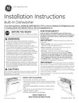 GE PDT720SGHWW Instructions / Assembly