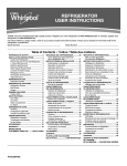 Whirlpool WRT549SZDB Use and Care Manual