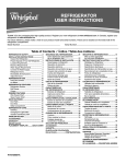 Whirlpool WRT541SZDB Use and Care Manual