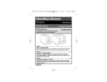 Hamilton Beach 22790 Use and Care Manual