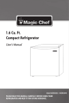 Magic Chef MCBR160W2 Use and Care Manual