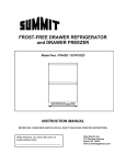 Summit Appliance SCFF532D Use and Care Manual