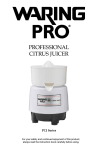 Waring Pro PCJ218 Use and Care Manual