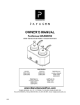Paragon 2029D Use and Care Manual