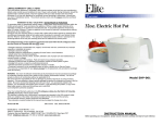 Elite EHP-001 Use and Care Manual