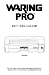 Waring Pro HDG150 Use and Care Manual
