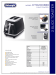 DeLonghi CTO2003BK Use and Care Manual